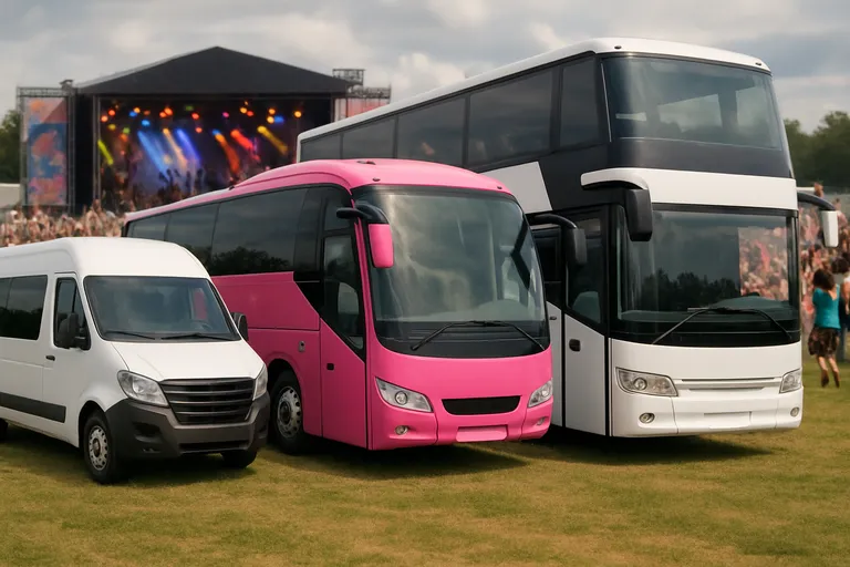 Verschillende soorten bussen voor elke festivalganger